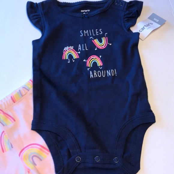 Carters 6m outfit rainbow cap sleeve pink blue new - Picture 2 of 5